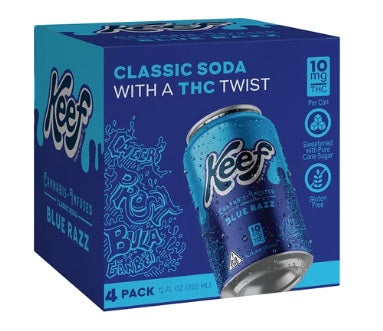 Keef Blue Razz 10mg THC 4-Pack Cans