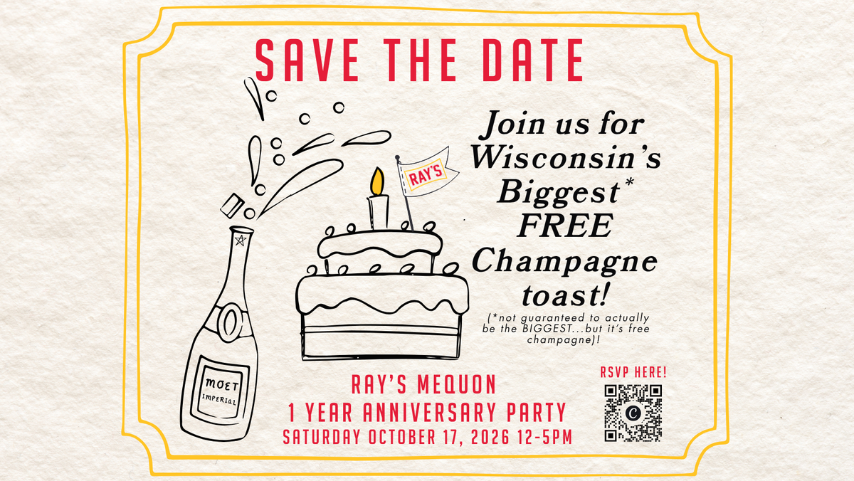 Wisconsin's Biggest FREE Champagne Toast - Ray's Mequon 1 Year Anniversary Party