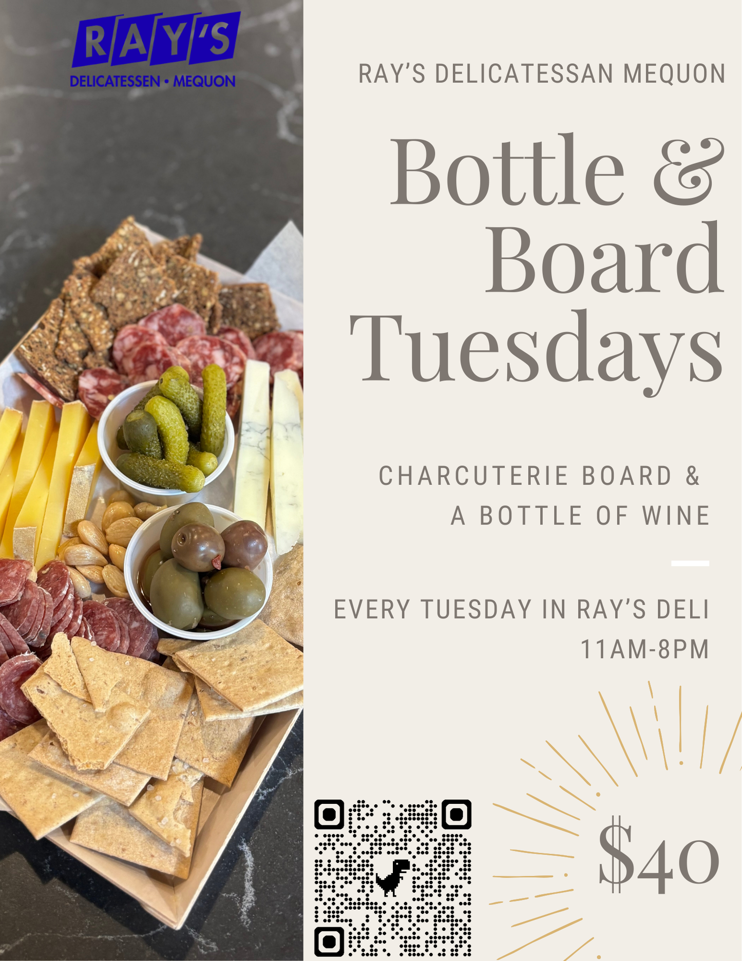 Ray’s Delicatessen Bottle & Board Tuesdays