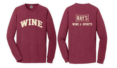 Ray's "Wine" Long Sleeve Tee Maroon