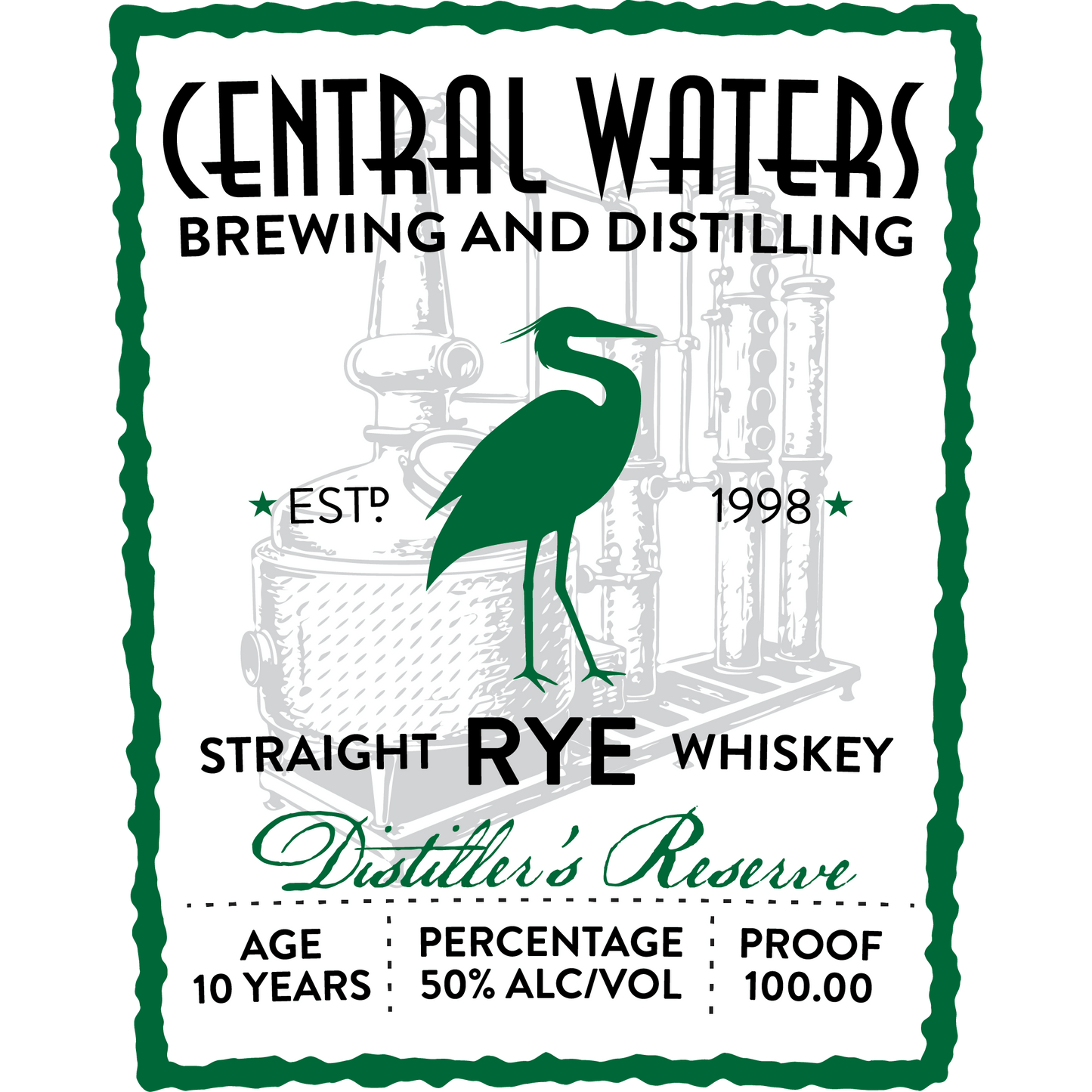 Central Waters 10 Year Rye Whiskey